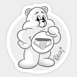 Queer Bearz - jock white bear Sticker